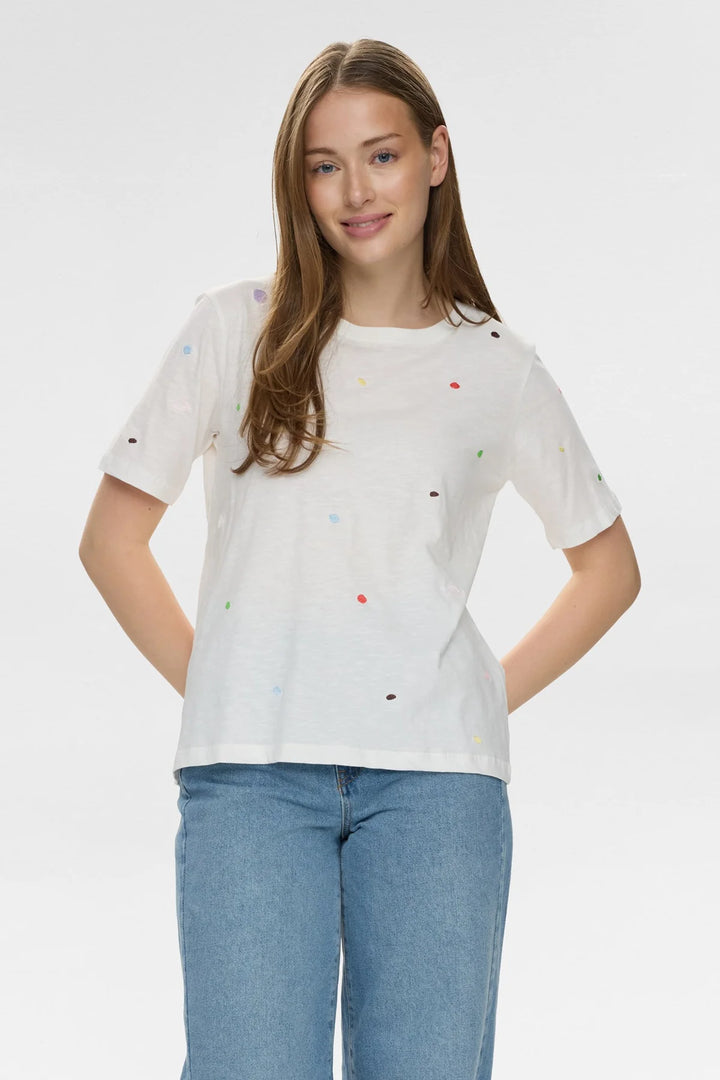 Numph Nudelora T-Shirt Gots Cloud Dancer