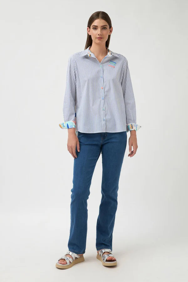 Tinta Caloroja Blue Striped Shirt