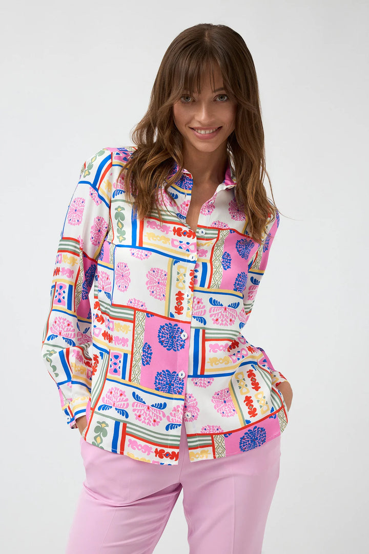 Bariloche Berino Pink & Blue Blouse