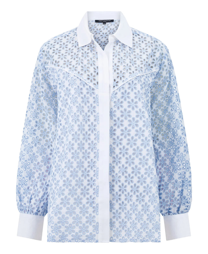 French Connection Galina Cotton Embroidered Shirt