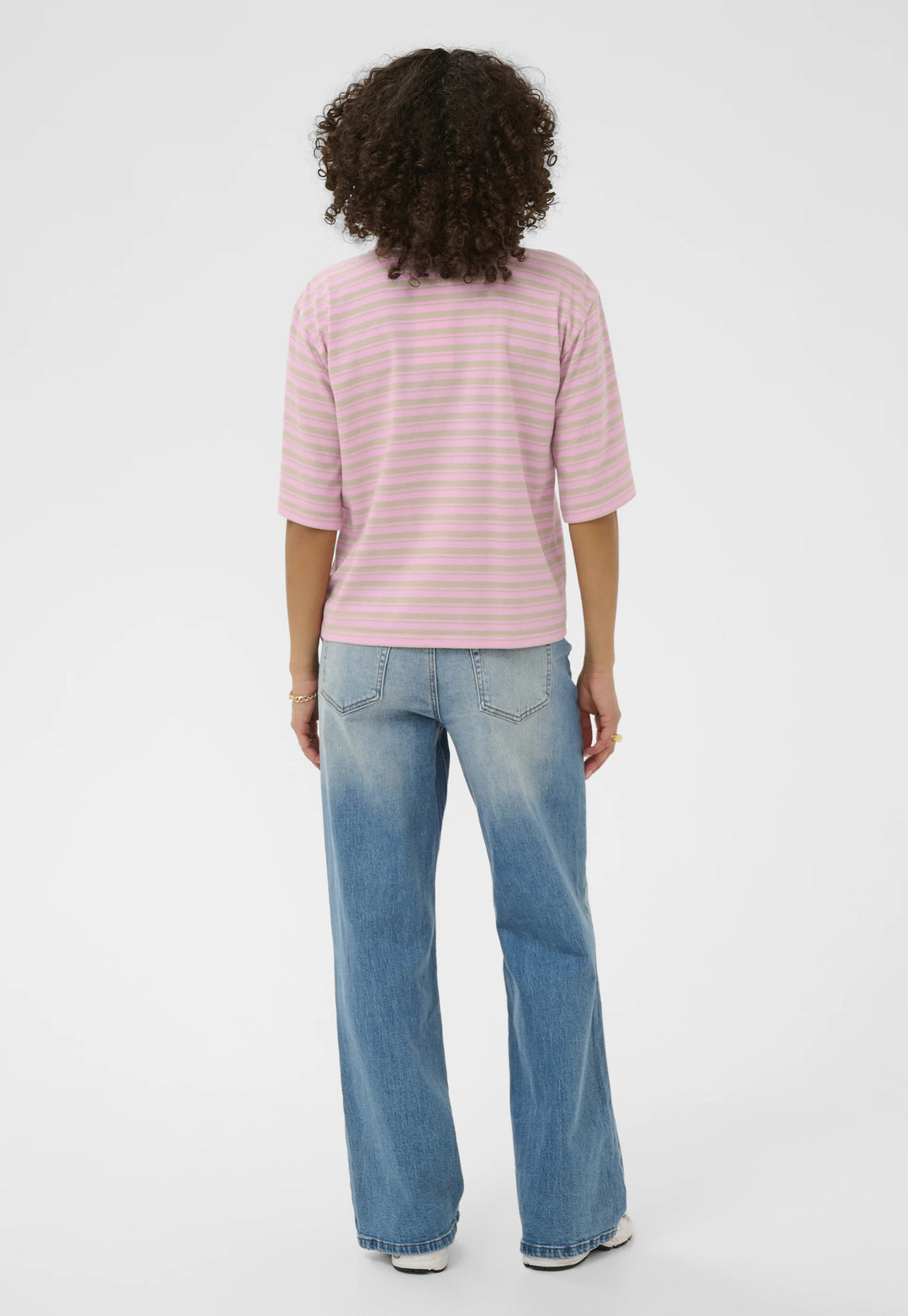 Kaffe Kamiala Pink Frosting/ Feather Grey Polo T-Shirt