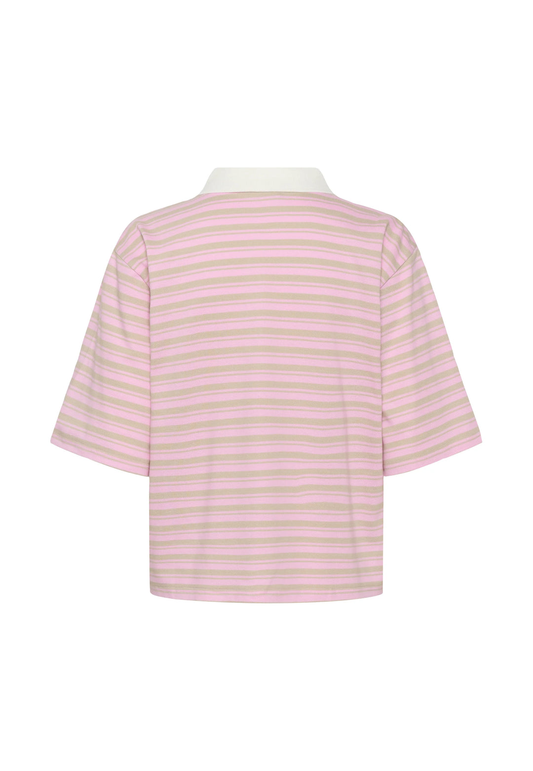 Kaffe Kamiala Pink Frosting/ Feather Grey Polo T-Shirt