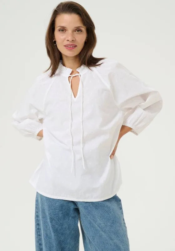 Kaffe KAulla Chalk Flower Embroidery Blouse