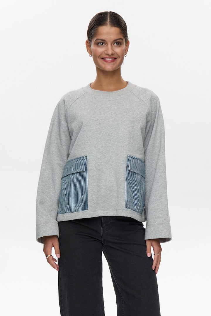Numph Nuzhelly Sweat Med Grey Mel