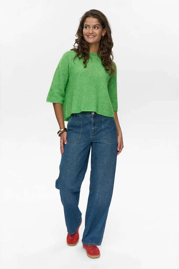 Numph Nurirtte Pleat Pullover Poison Green