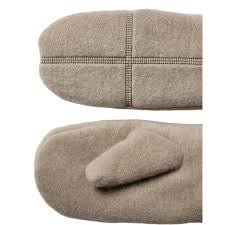 Numph Nuteddi Taupe Grey Mittens