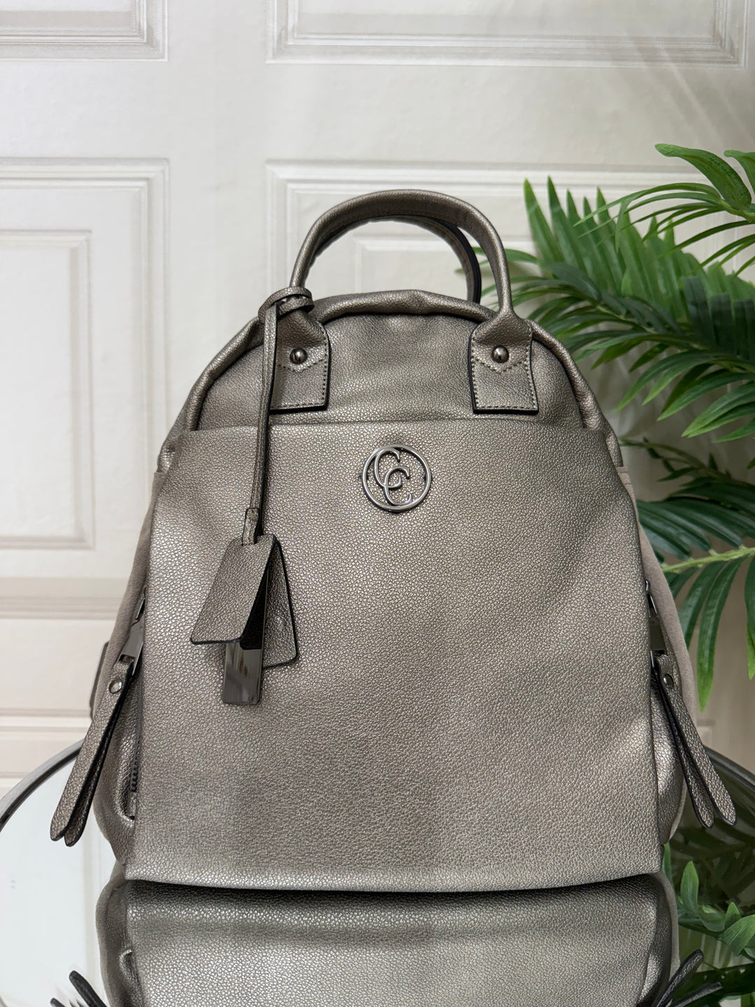 Carmela Pewter Backpack Bag 186164