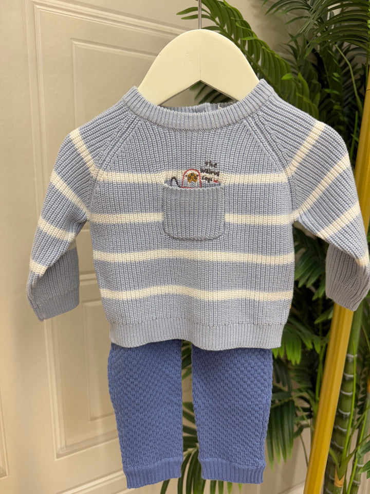 Yatsi   Blue Knit 2 Set  25200700