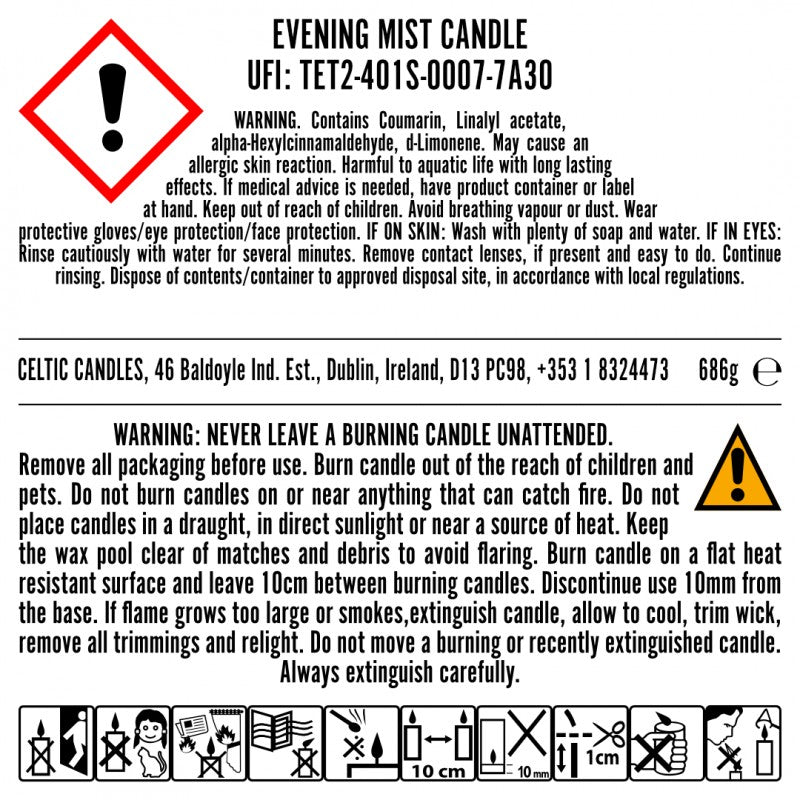 Lumiére Single Wick Evening Mist Candle