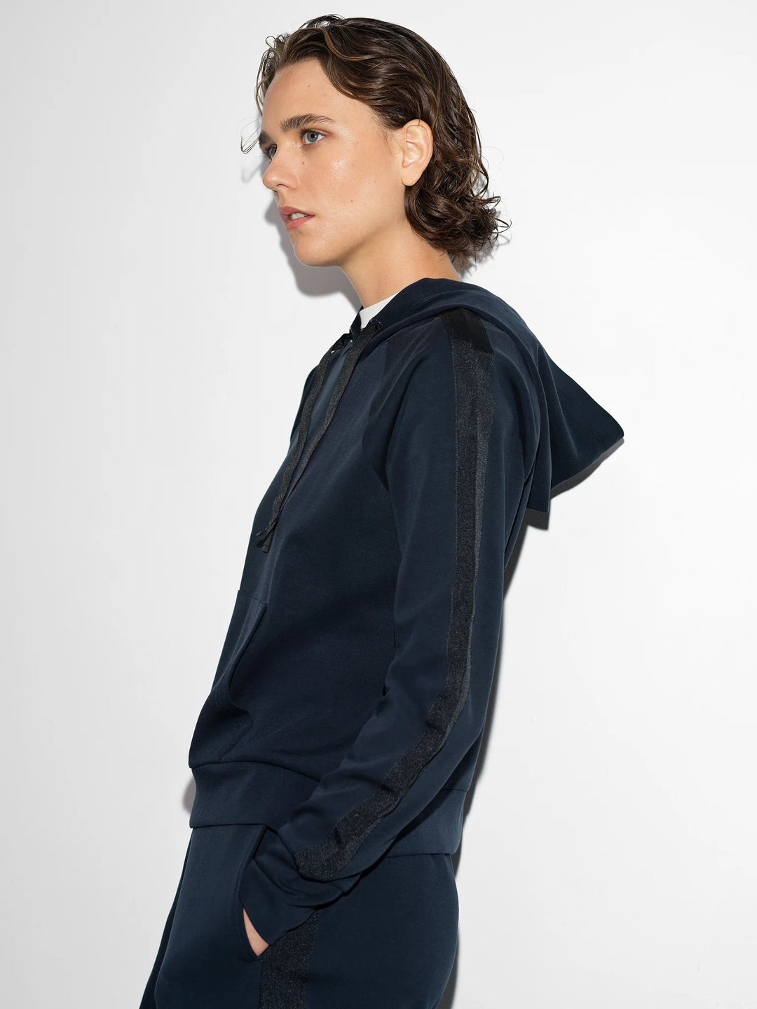 French Connection Wren Sleeve Trim Detail Hoodie