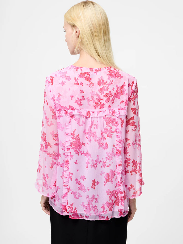 French Connection Isla Hallie Crinkle Tie Neck Top
