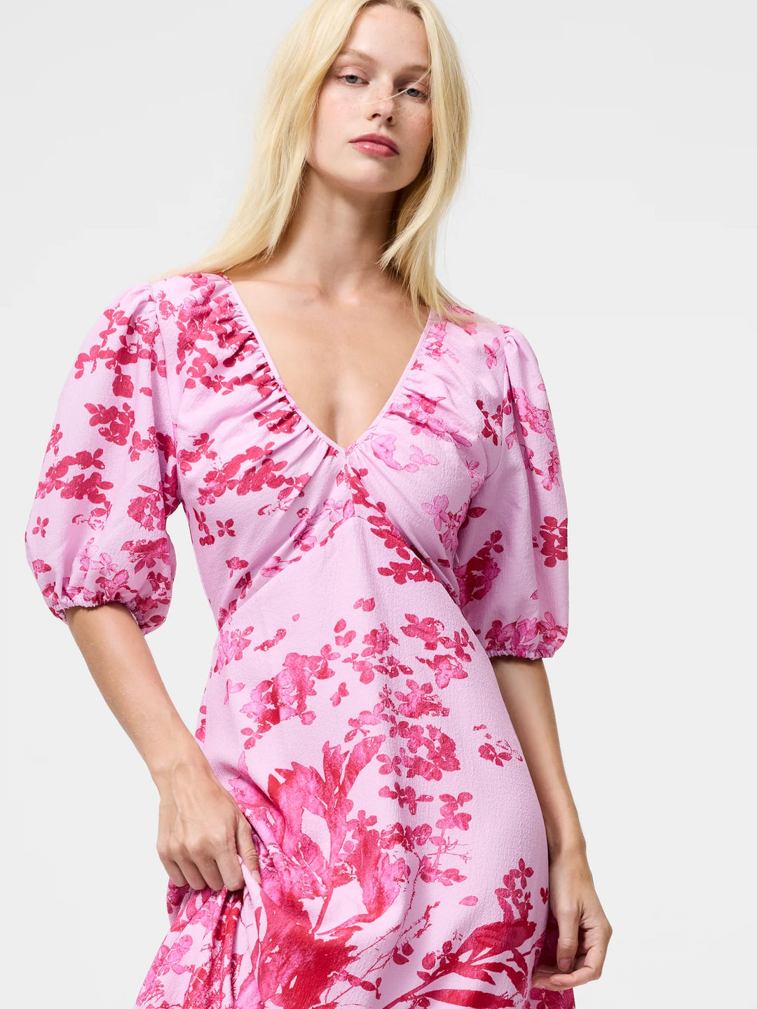 French Connection Isla Odette V Neck Tea Dress