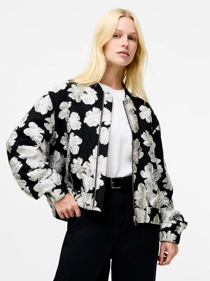 French Connection Lora Poly Jacquard Bomber Jacket