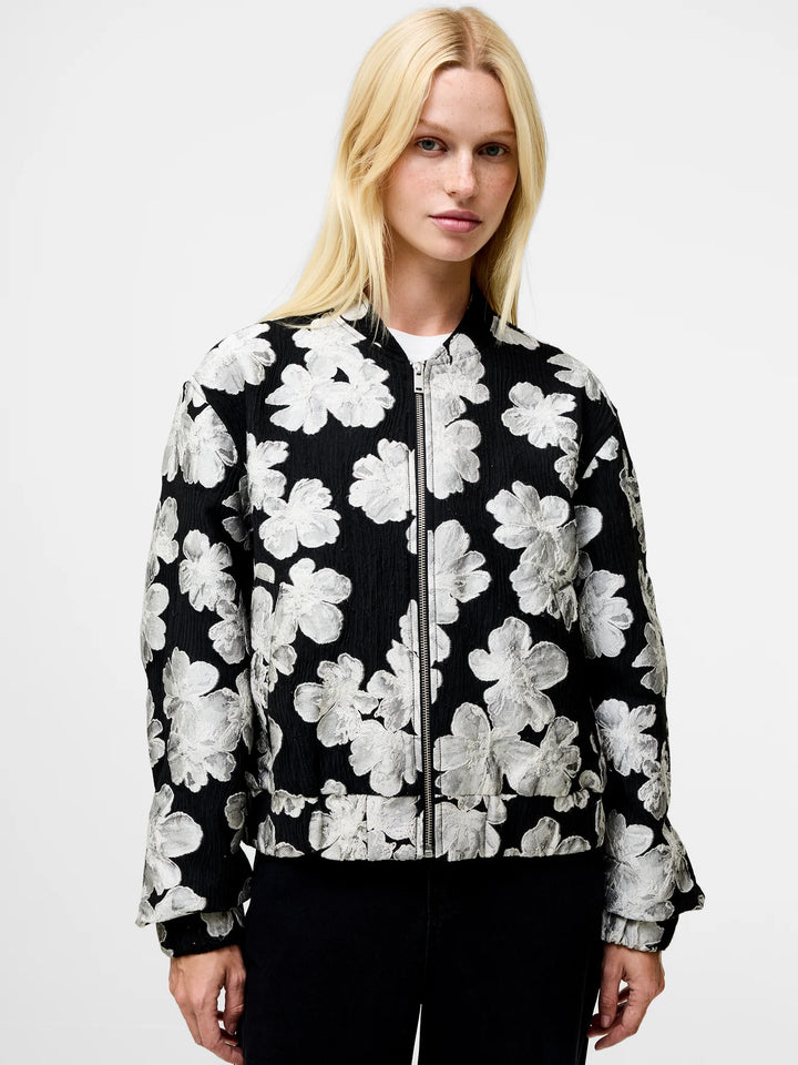 French Connection Lora Poly Jacquard Bomber Jacket