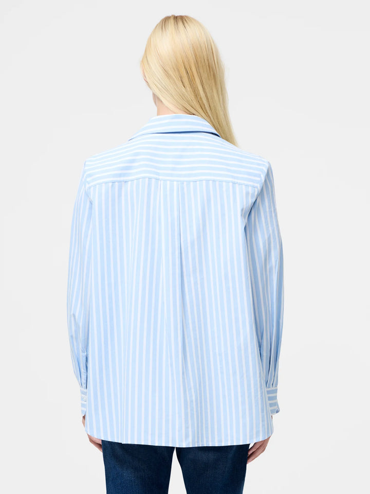 French Connection Cambria Cotton Embroidered Floral Stripe Shirt