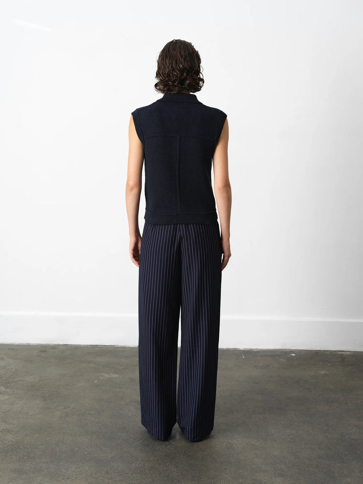 French Connection Roland Knit Collared Gilet Navy