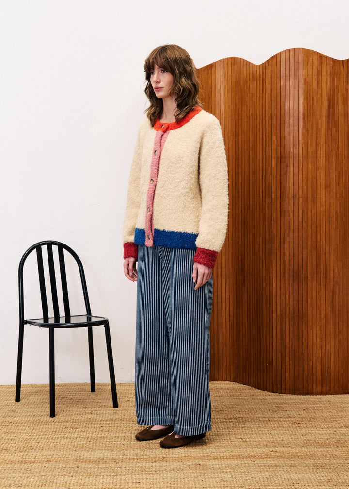 Frnch Paris Cardigan Cyclamen Creme