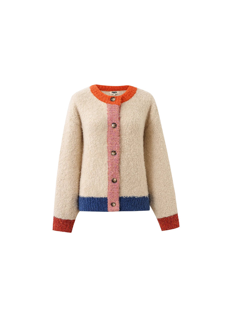 Frnch Paris Cardigan Cyclamen Creme