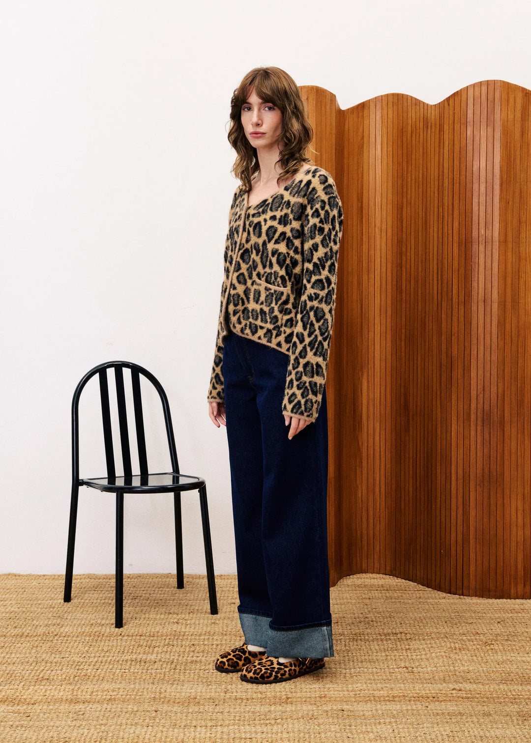 Frnch Paris Cardigan Begonia Leopard