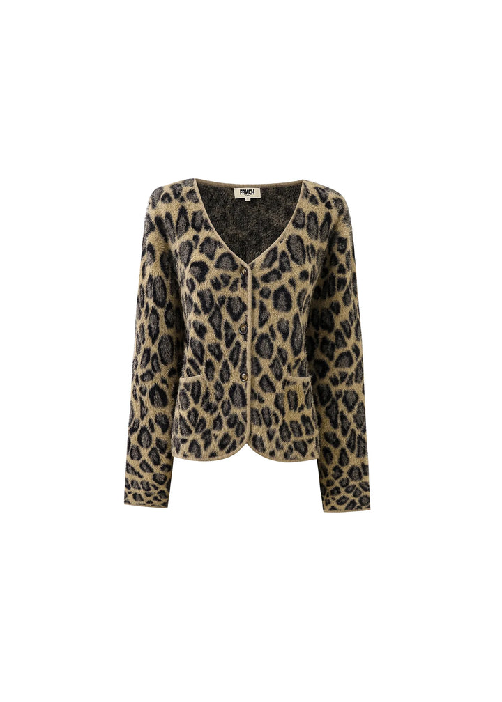Frnch Paris Cardigan Begonia Leopard