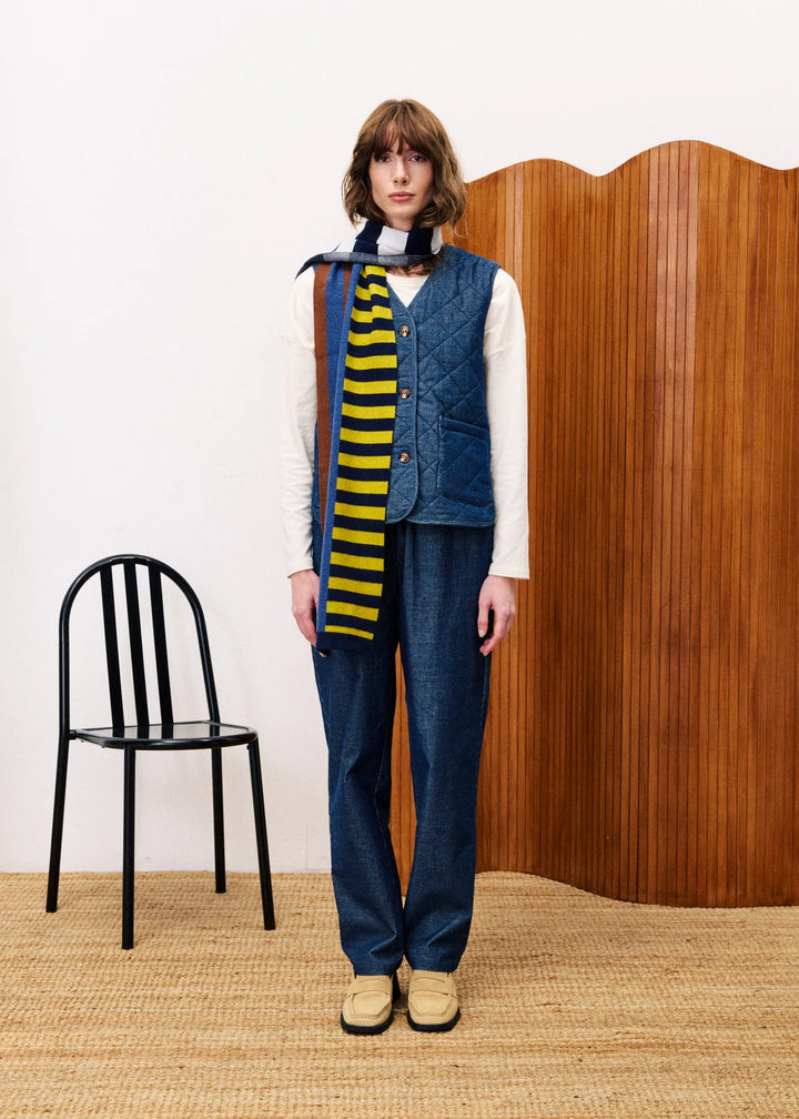 Frnch Paris Gilet Baudelaire Blue Marine