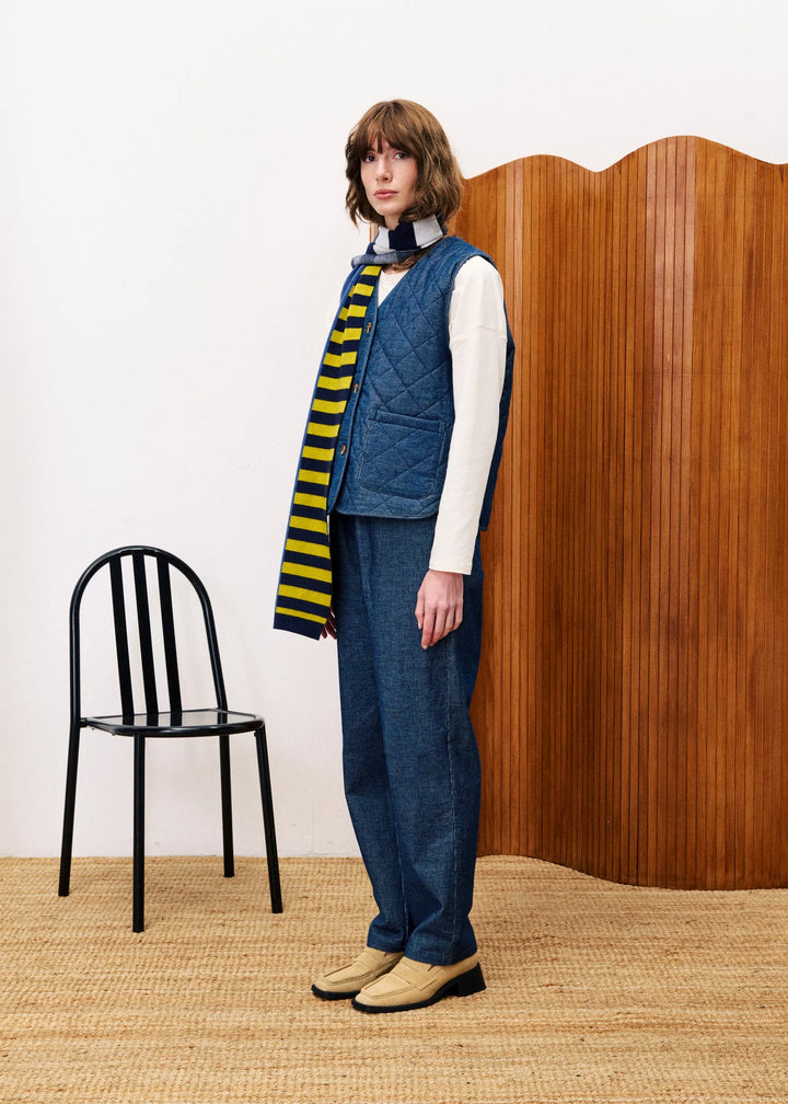 Frnch Paris Gilet Baudelaire Blue Marine