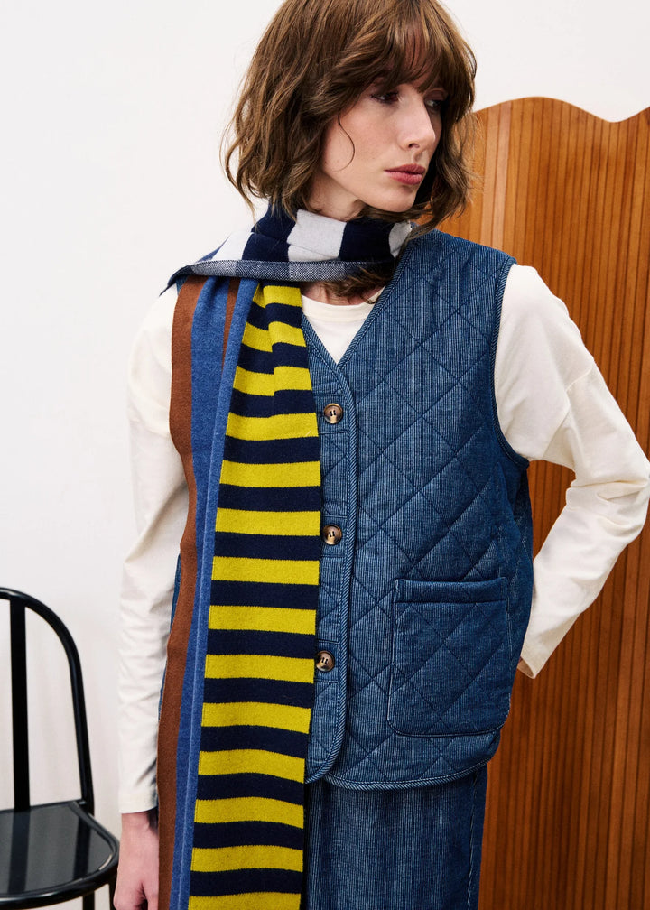 Frnch Paris Gilet Baudelaire Blue Marine