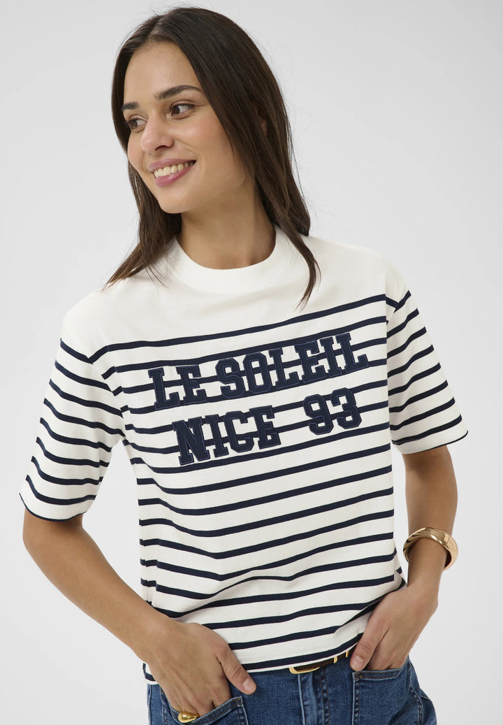 Kaffe KAnolia T-Shirt Chalk Midnight