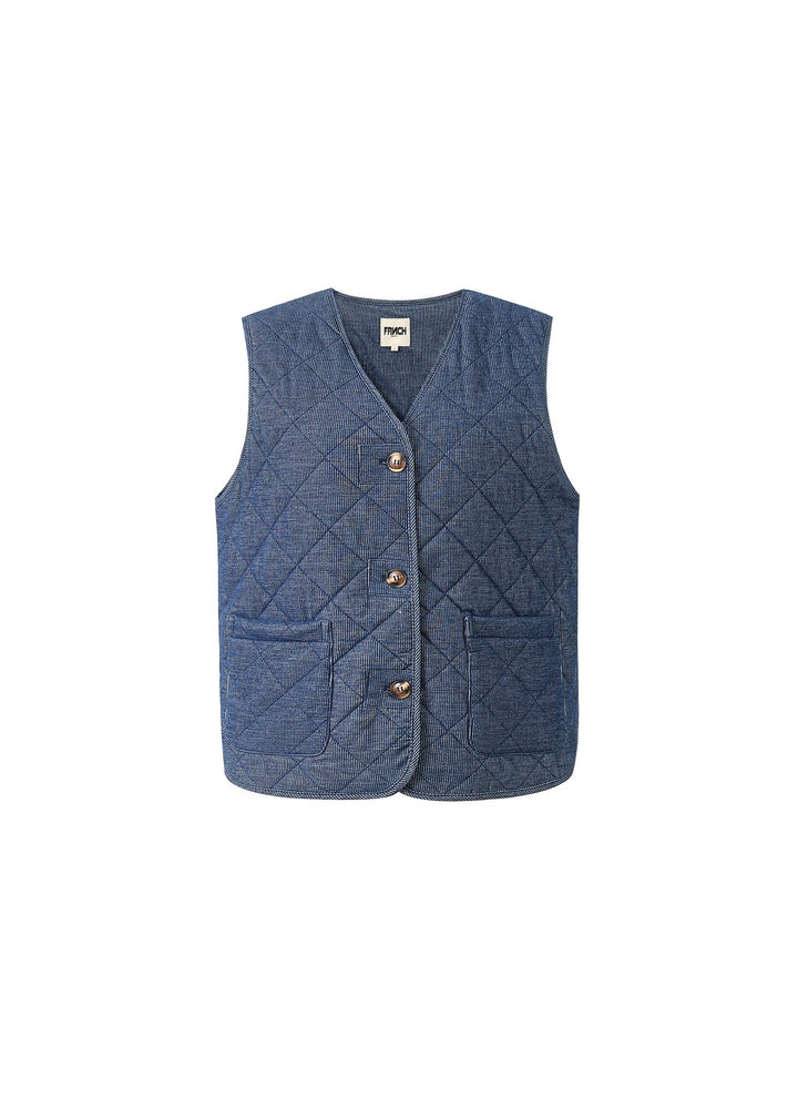 Frnch Paris Gilet Baudelaire Blue Marine