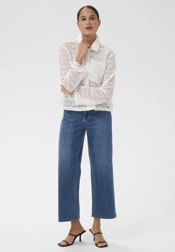 Kaffe KAcindy Crochet Shirt Chalk