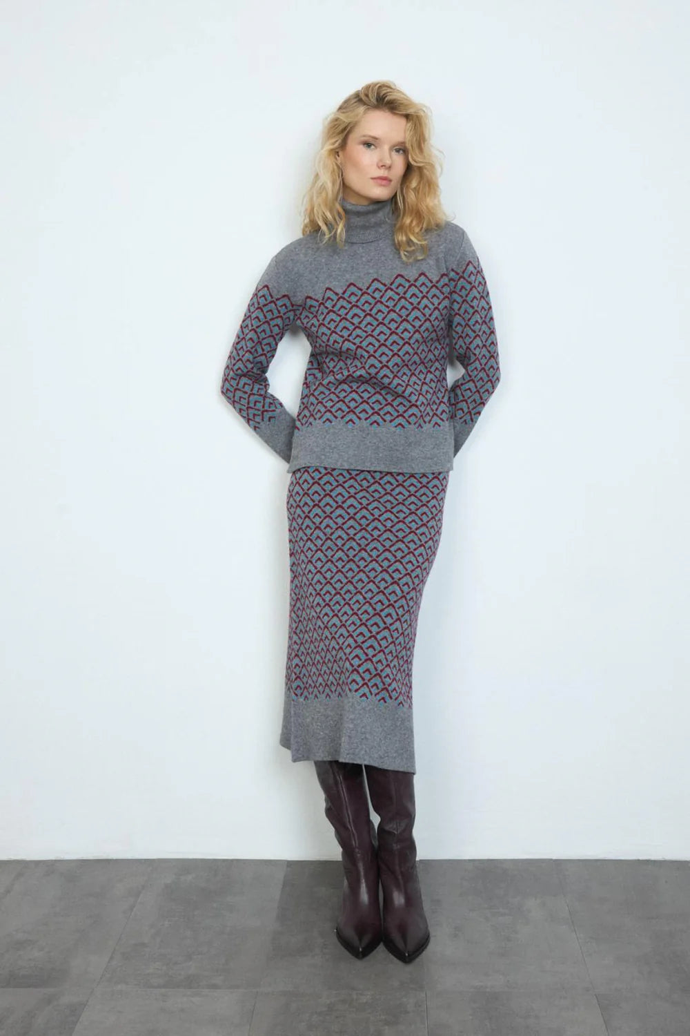 Bariloche Grey Polo Neck Jumper