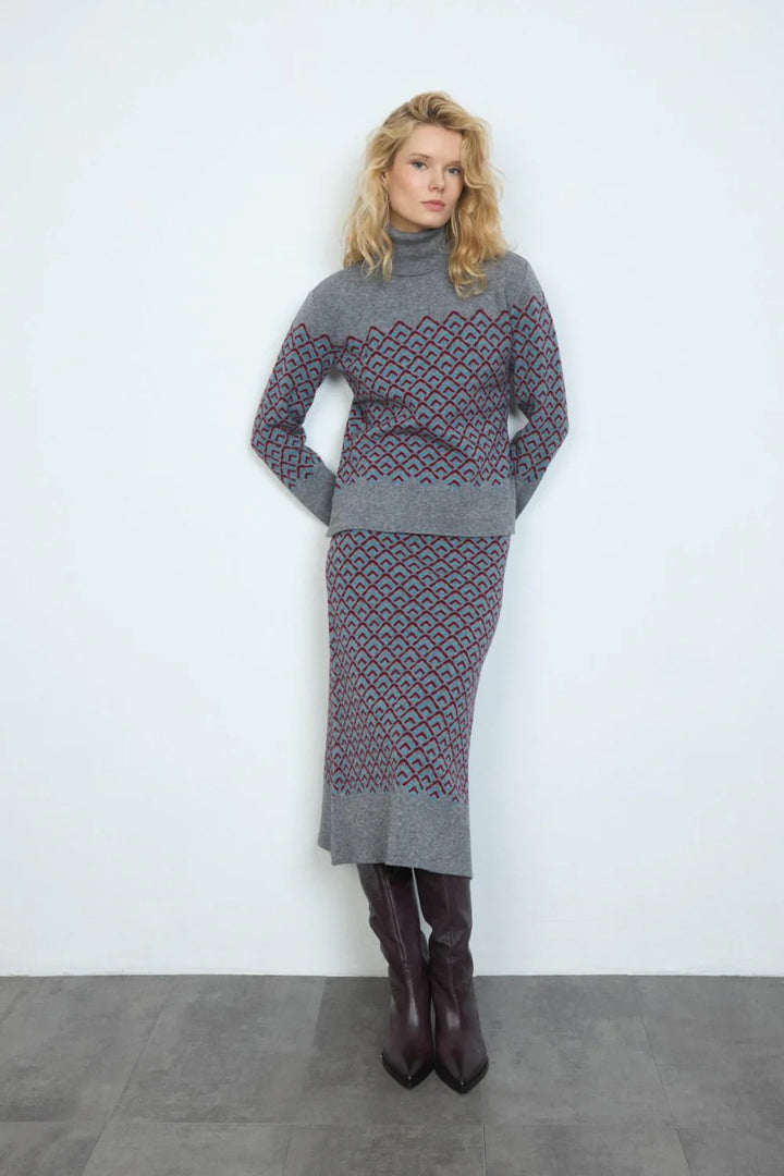 Bariloche Grey Polo Neck Jumper