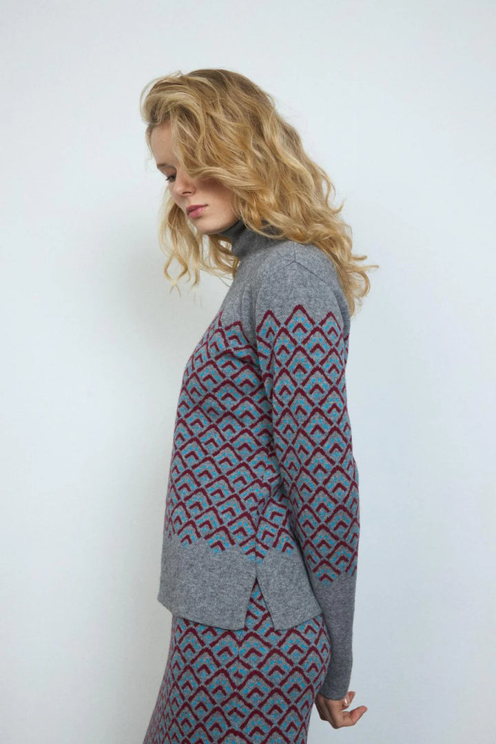 Bariloche Grey Polo Neck Jumper