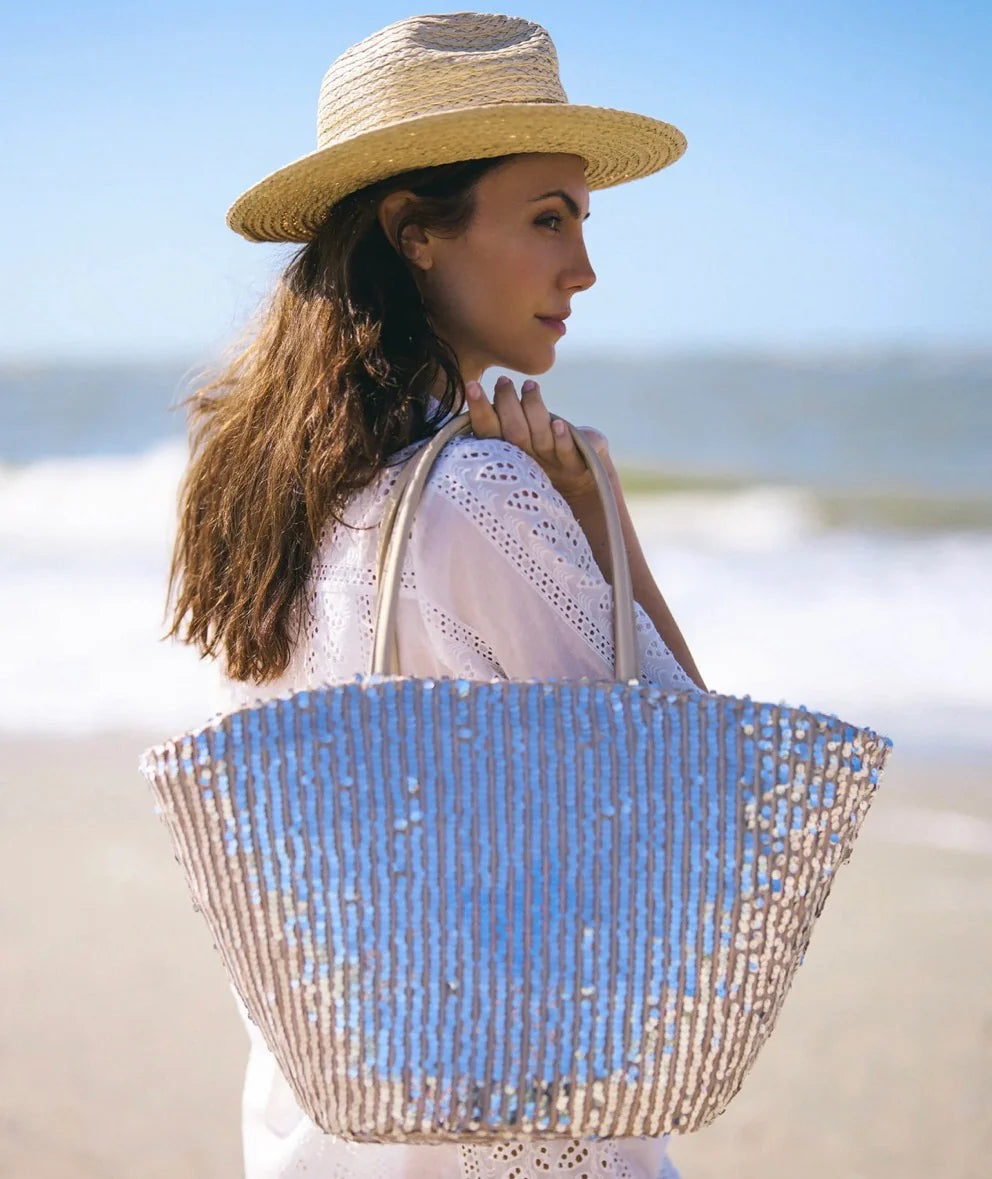 Miller Beach Bag Sliver Sequin