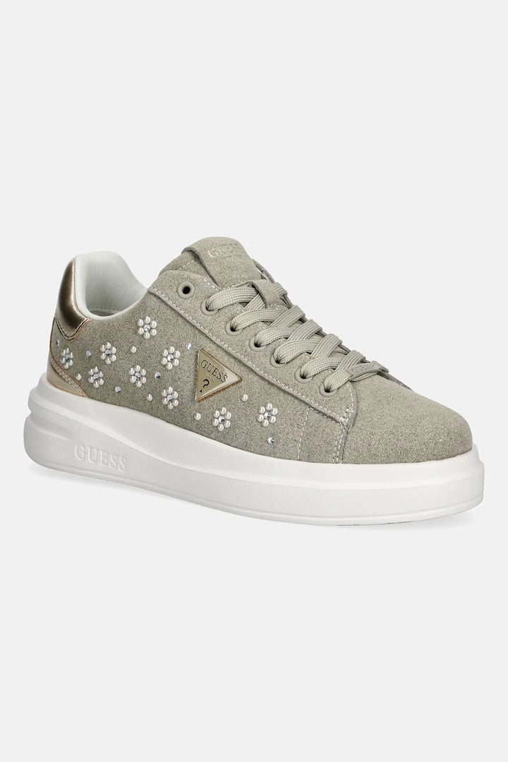 Guess ELBINA12 Taupe Pearl Flower Sneaker
