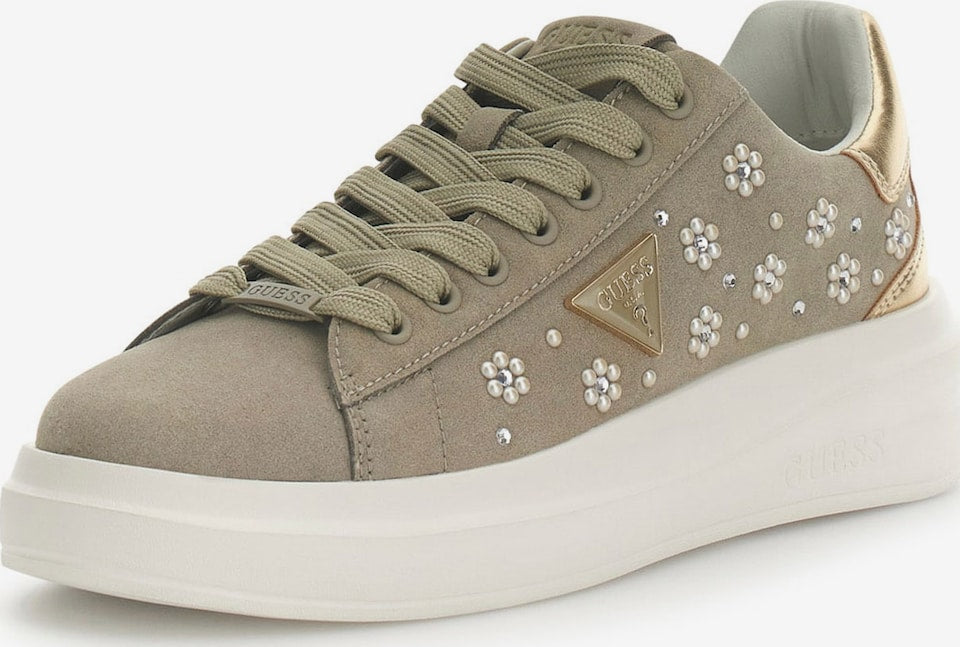 Guess ELBINA12 Taupe Pearl Flower Sneaker
