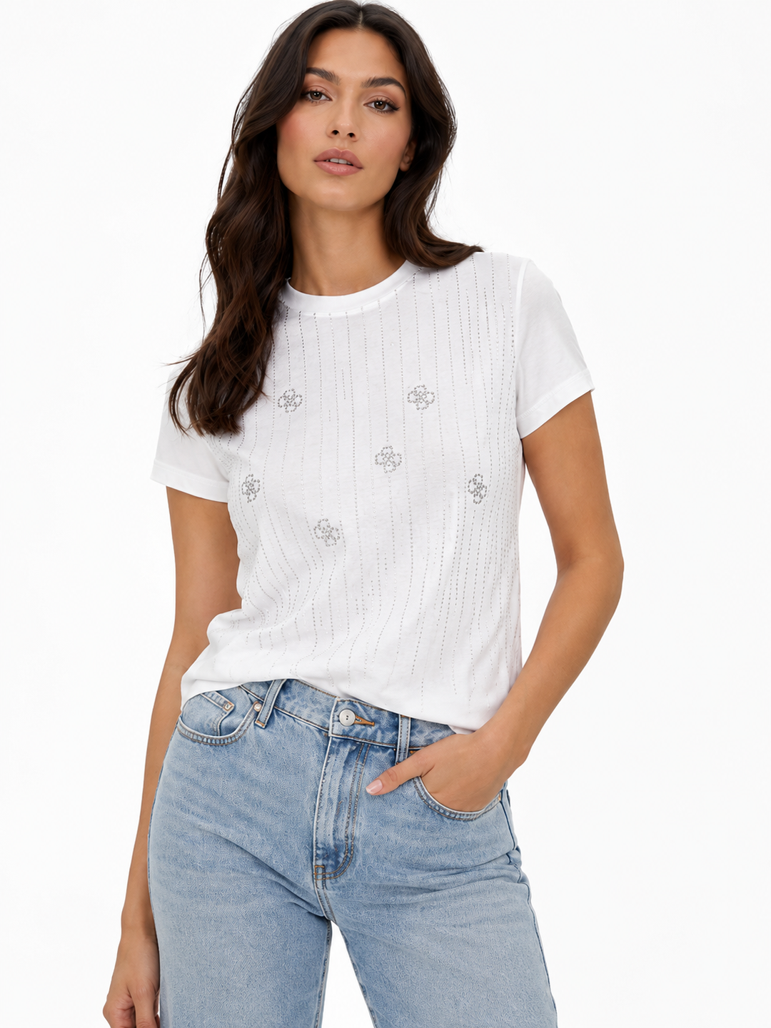 Guess Diamond Fall White Tee