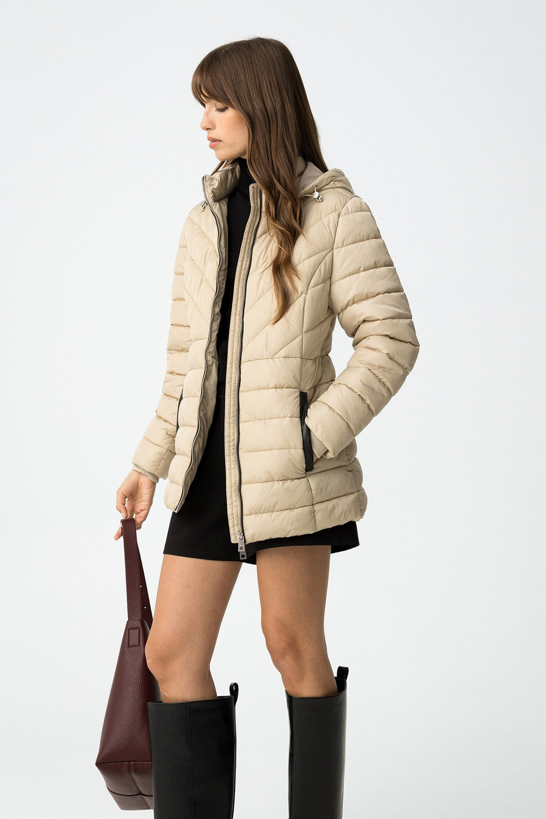 Tiffosi Pennye Beige Puffa Jacket