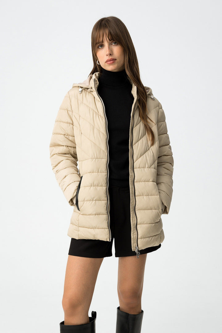 Tiffosi Pennye Beige Puffa Jacket