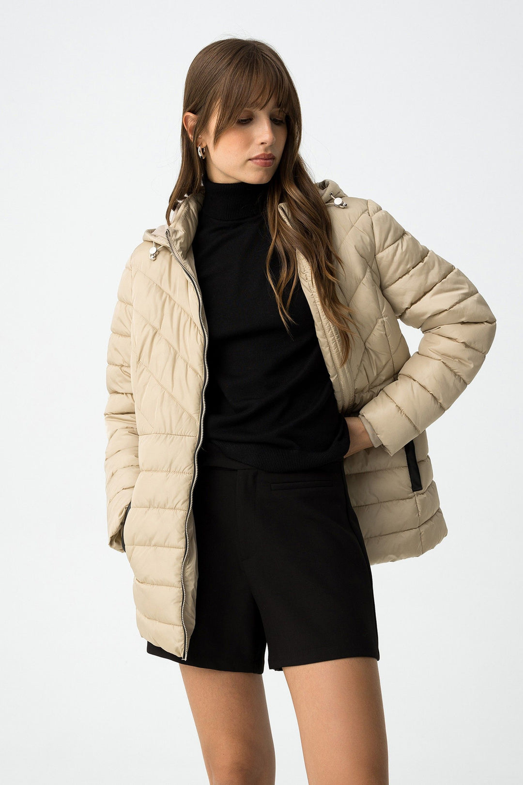 Tiffosi Pennye Beige Puffa Jacket