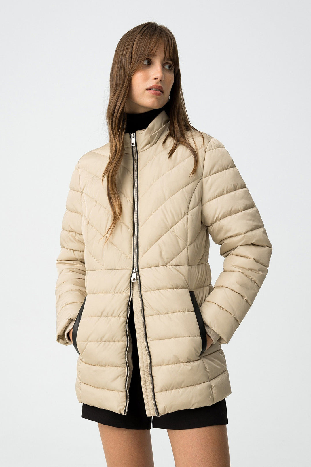 Tiffosi Pennye Beige Puffa Jacket