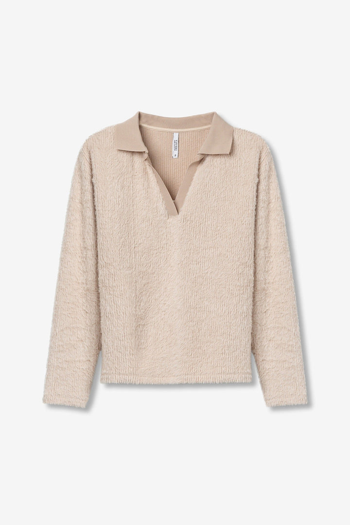 Tiffosi Boho Crème Faux Fur Sweater