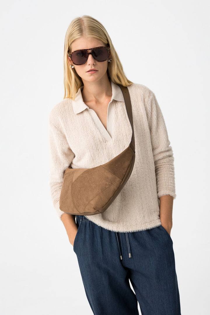 Tiffosi Boho Crème Faux Fur Sweater