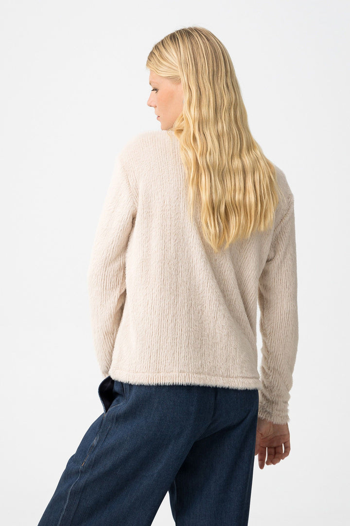 Tiffosi Boho Crème Faux Fur Sweater