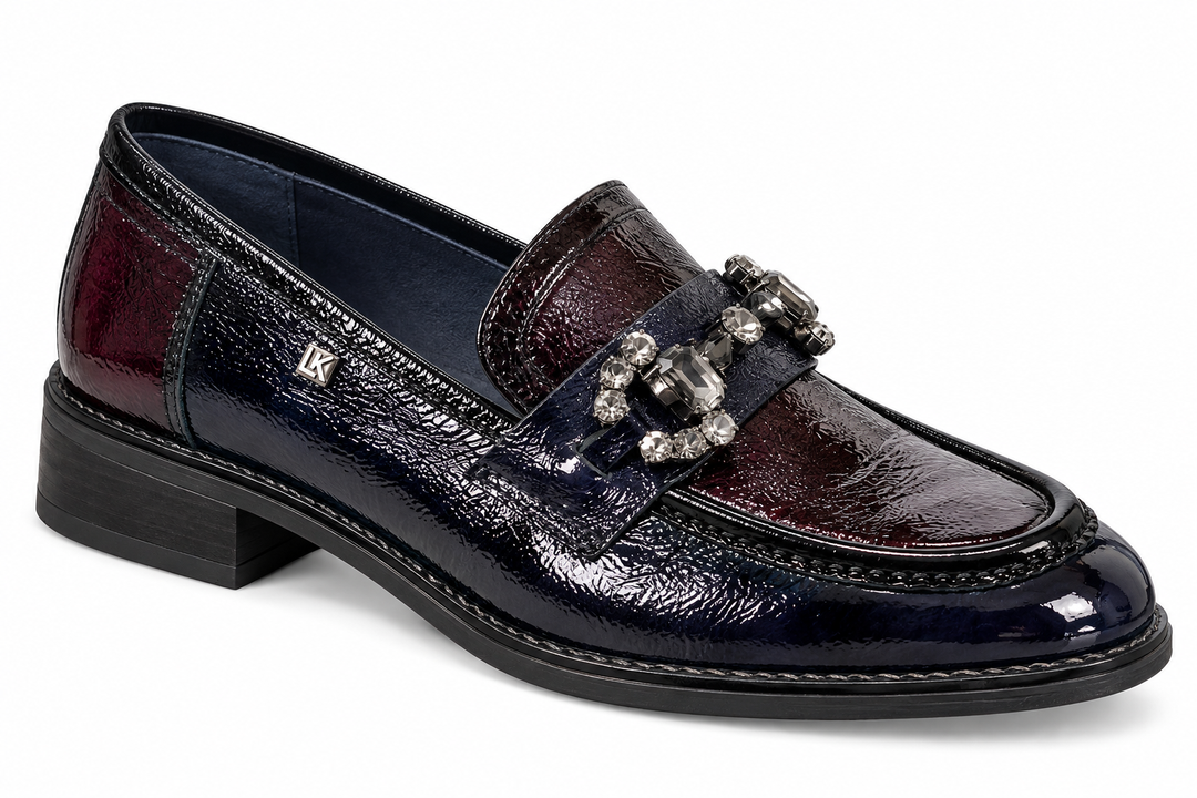Dorking Harvard Navy And Burgundy Jewel Loafers