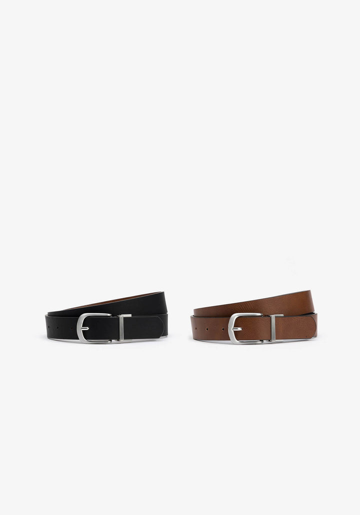 Tiffosi Sophia Reversible Black/Tan Belt