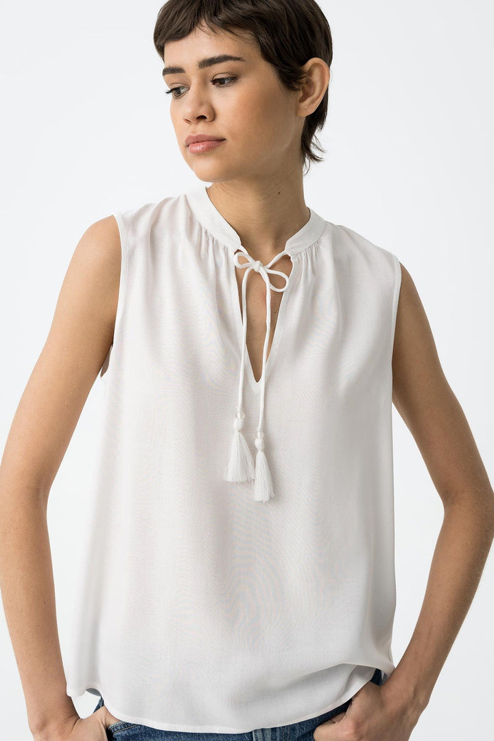 Tiffosi Indiana White Tie Top