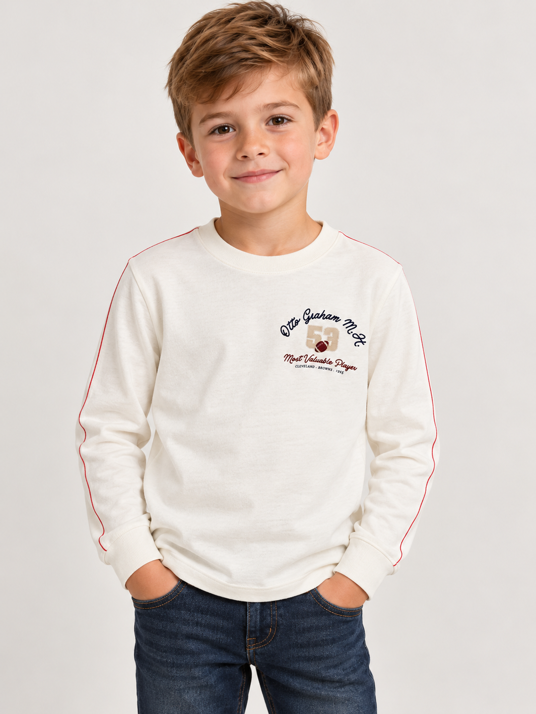 Canada House Boys Long Sleeve White 1952 Top