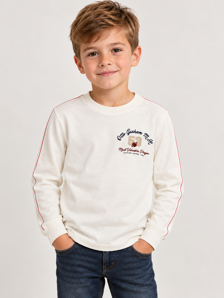 Canada House Boys Long Sleeve White 1952 Top