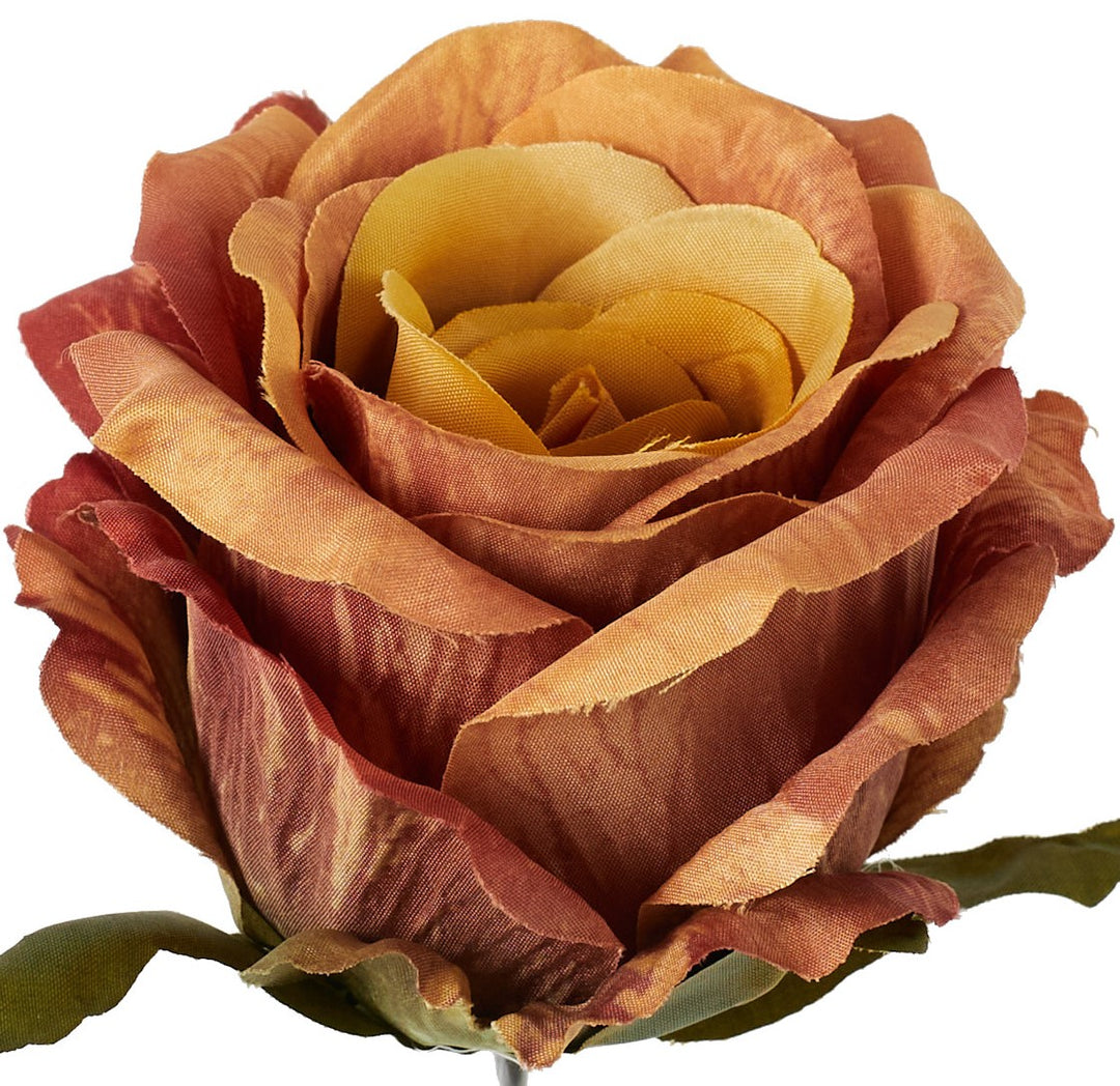 Artificial Brown Autumn Single Rose Stem